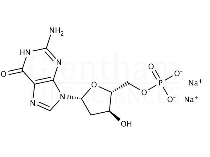 Structure for 2''-Deoxyguanosine-5''-monophosphate disodium salt (dGMP)