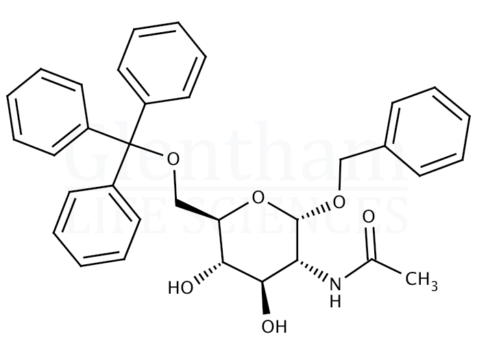 Benzyl 2-acetamido-2-deoxy-6-O-trityl-a-D-glucopyranoside Structure