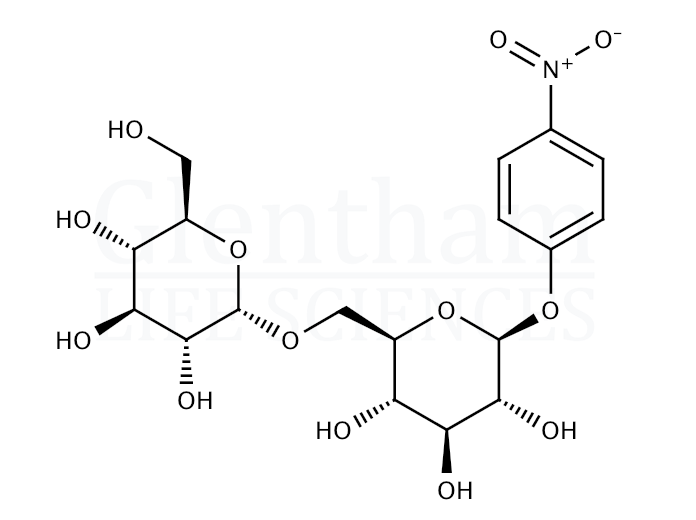 Structure for 4-Nitrophenyl 6-O-(a-D-glucopyranosyl)-b-D-glucopyranoside