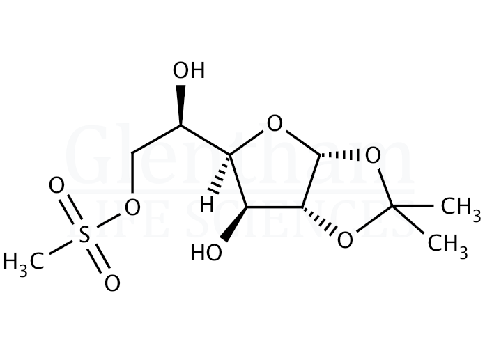 1,2,O-Isopropylidene-6-O-methylsulfonyl-a-D-glucofuranose Structure