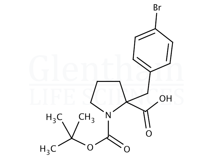 Structure for Boc-α-(4-bromobenzyl)-DL-Pro-OH