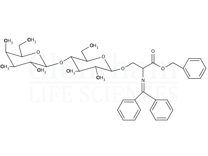 Structure for N-Diphenylmethylene-O-(2,3,6,2'',3'',4'',6''-hepta-O-acetyl-b-D-lactosyl)-L-serine benzyl ester