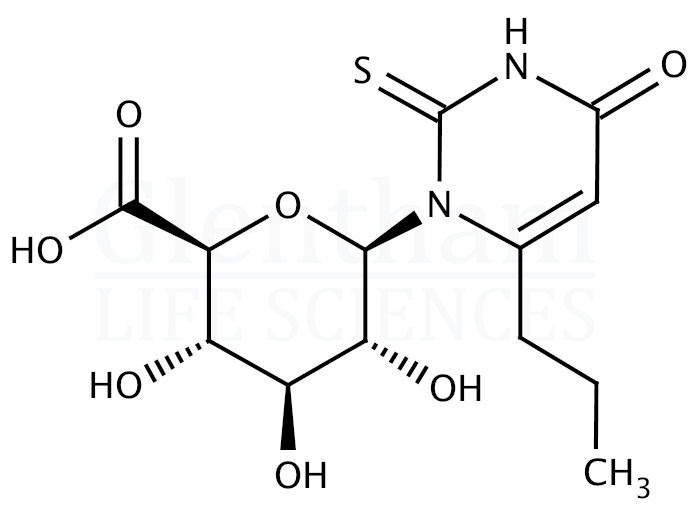 Structure for  Propylthiouracil N-b-D-glucuronide  (33987-24-5)