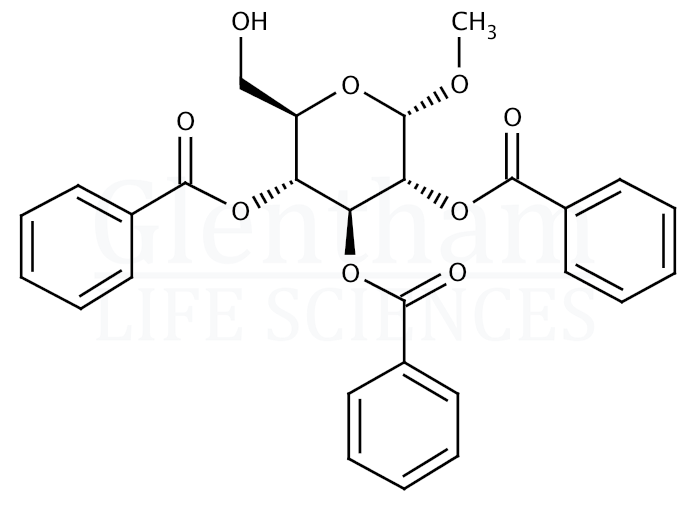 Structure for Methyl 2,3,6-tri-O-benzoyl-a-D-glucopyranoside