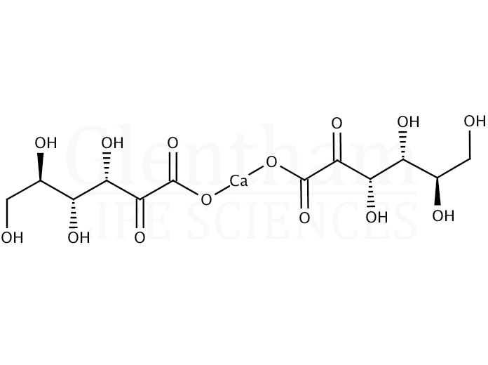 Structure for 2-Keto-D-gluconic acid hemicalcium salt monohydrate