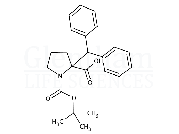 Boc-α-(diphenylmethyl)-DL-Pro-OH Structure