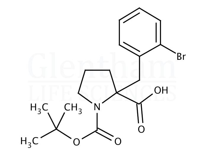 Structure for Boc-α-(2-bromobenzyl)-DL-Pro-OH
