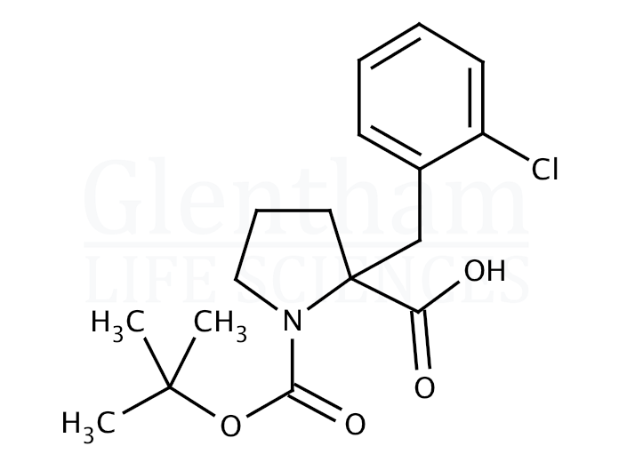 Structure for Boc-α-(2-chlorobenzyl)-DL-Pro-OH