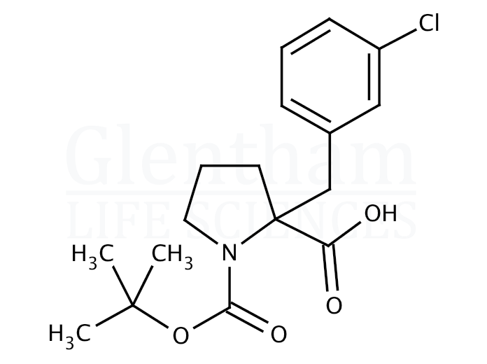 Structure for Boc-α-(3-chlorobenzyl)-DL-Pro-OH