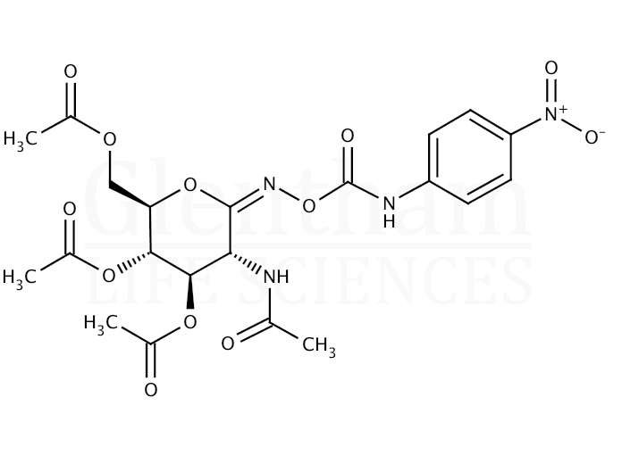 O-(2-Acetamido-2-deoxy-3,4,6-tri-o-acetyl-D-glucopyranosylidene)amino N-(4-nitrophenyl)carbamate Structure
