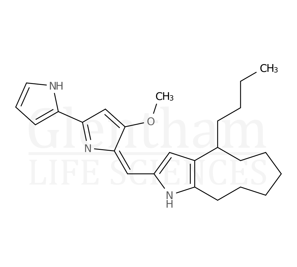 Structure for Butylcycloheptylprodigiosin (352304-41-7)