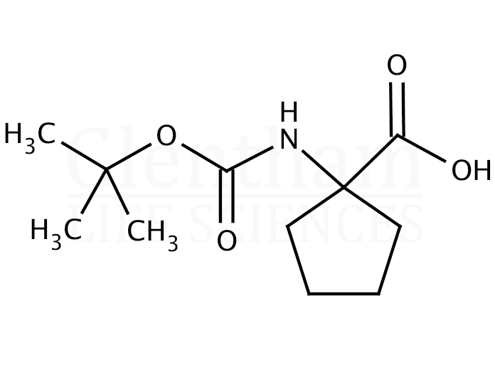 1-(Boc-amino)cyclopentanecarboxylic acid   Structure