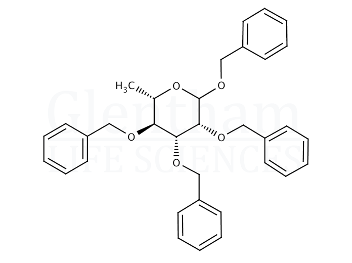 Benzyl 2,3,4-tri-O-benzyl-L-rhamnopyranose Structure