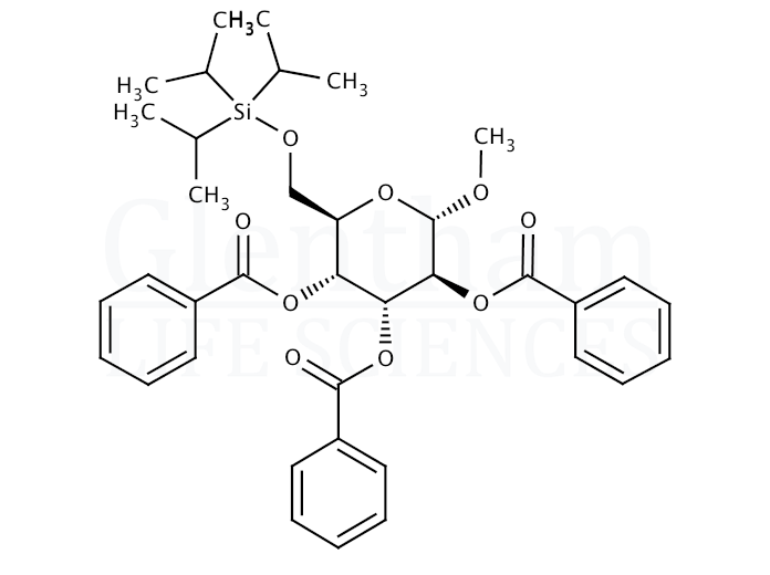Structure for Methyl 2,3,4-tri-O-benzoyl-6-O-triisopropylsilyl-a-D-glucopyranoside