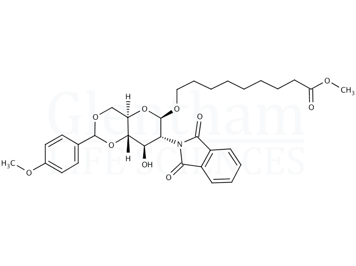 8-Methoxycarbonyloctyl-2-deoxy-2-phthalimido-4,6-O-(methoxybenzylidene)-β-D-glucopyranoside Structure