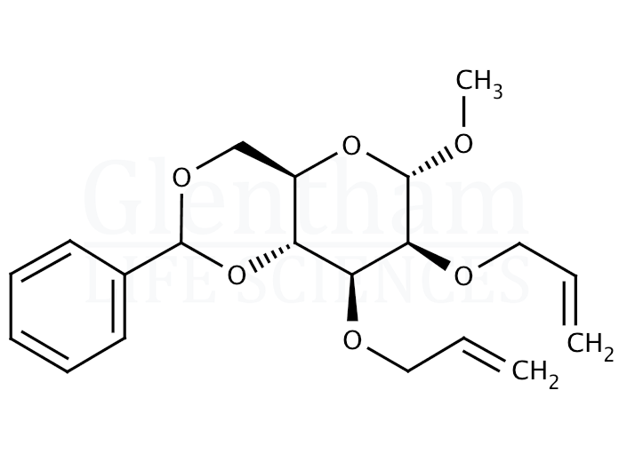 Methyl 2,3-O-diallyl-4,6-O-benzylidene-α-D-mannopyranoside Structure