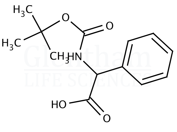 tert-Butoxycarbonylamino-phenyl-acetic acid Structure