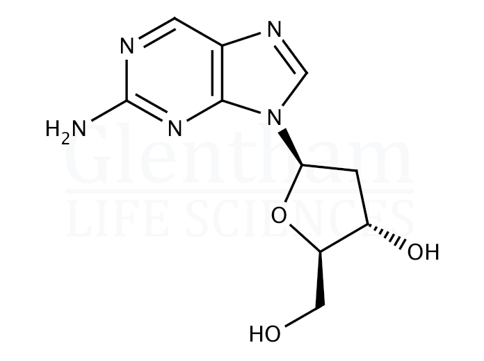 2-Amino-9-(2''-deoxy-b-D-ribofuranosyl)purine Structure