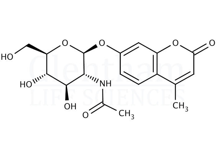 Structure for 4-Methylumbelliferyl 2-acetamido-2-deoxy-b-D-glucopyranoside (37067-30-4)