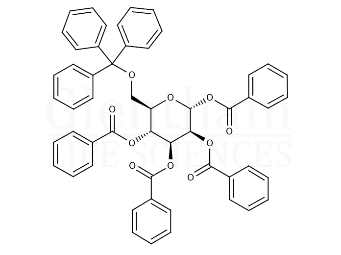 Structure for 1,2,3,4-Tetra-O-benzoyl-6-O-trityl-a-D-mannopyranose