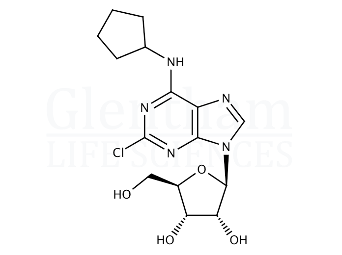 2-Chloro-N6-cyclopentyladenosine hemihydrate Structure