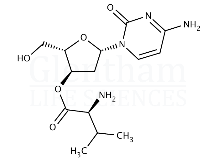 2''-Deoxy-L-cytidine 3''-O-L-valinyl ester dihydrochloride Structure