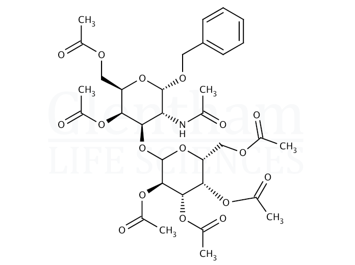 Structure for Benzyl 2-acetamido-4,6-di-O-acetyl-3-O-(2,3,4,6-tetra-O-acetyl-b-D-galactosyl)-2-deoxy-a-D-galactopyranoside