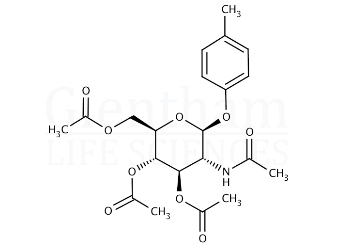 Structure for 4-Methylphenyl 2-acetamido-3,4,6-tri-O-acetyl-2-deoxy-b-D-glucopyranoside