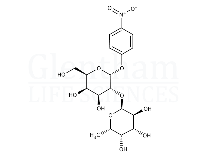 Structure for 4-Nitrophenyl 2-O-(a-L-fucopyranosyl)-a-D-galactopyranoside