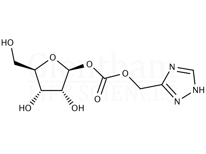 Structure for 1-b-D-Ribofuranosyl-1,2,4-triazole-3-carboxylic acid methyl ester
