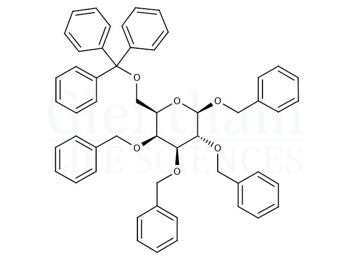 Structure for 1,2,3,4-Tetra-O-benzyl-6-O-trityl-b-D-galactopyranose