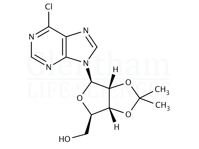Structure for 6-Chloro-9-(2'',3''-O-isopropylidene-b-D-ribofuranosyl)purine