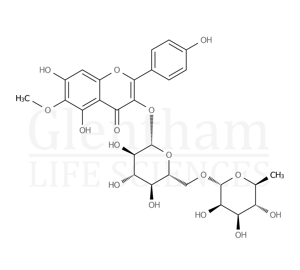 6-Methoxykaempferol 3-O-rutinoside Structure