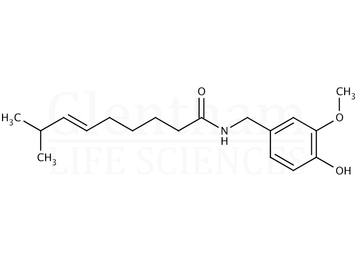 Structure for Capsaicin, USP grade (404-86-4)