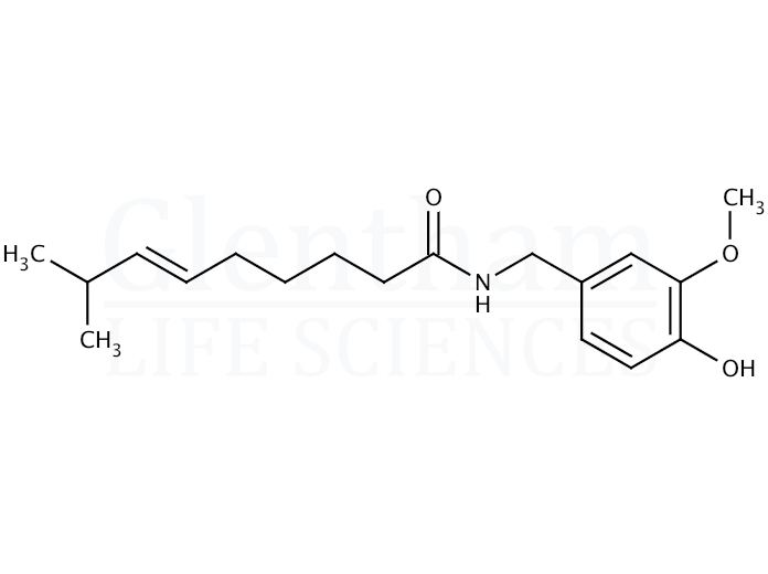Structure for Capsaicin, natural (404-86-4)