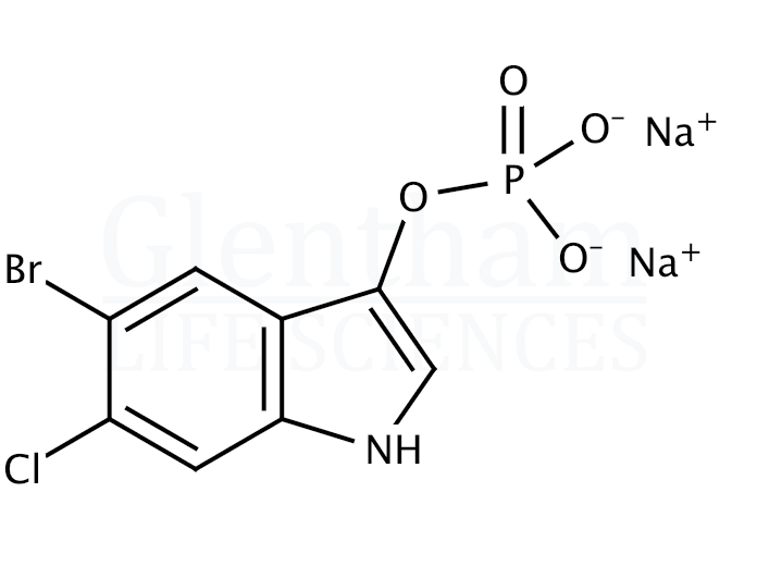 5-Bromo-6-chloro-3-indolyl phosphate disodium salt monohydrate Structure