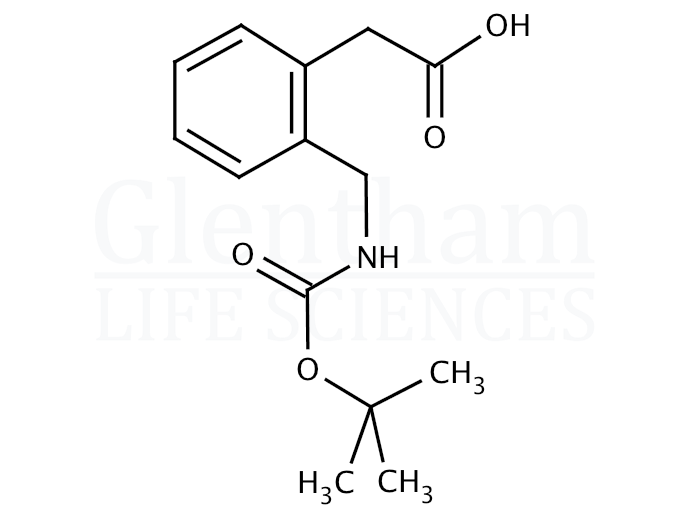 Structure for 2-(Boc-aminomethyl)phenylacetic acid  (40851-66-9)