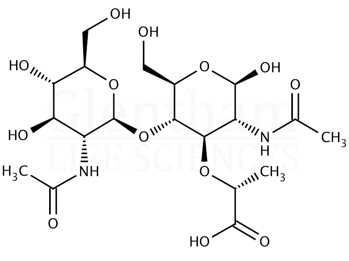 Structure for 2-Acetamido-4-O-(2-acetamido-2-deoxy-b-D-glucopyranosyl)-2-deoxy-D-muramic acid