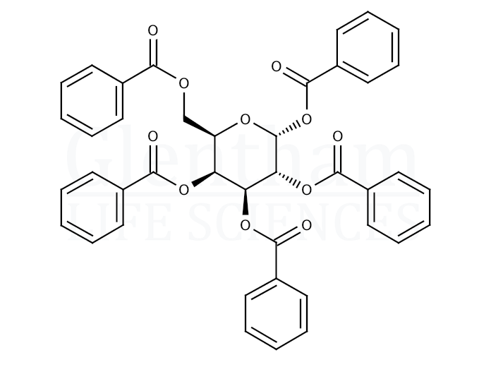 Structure for 1,2,3,4,6-Penta-O-benzoyl-a-D-galactopyranose