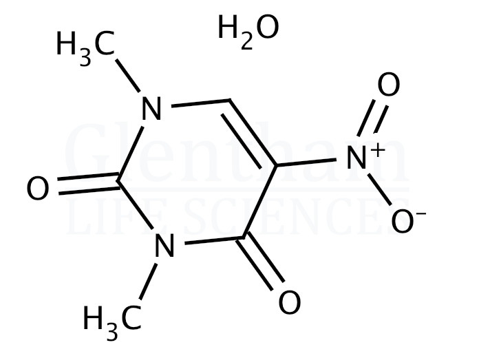 1,3-Dimethyl-5-nitrouracil monohydrate Structure