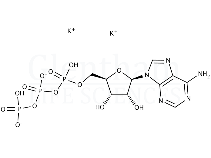 Adenosine 5′-triphosphate dipotassium salt dihydrate Structure
