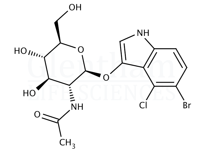 Structure for 5-Bromo-4-chloro-3-indolyl 2-acetamido-2-deoxy-b-D-glucopyranoside