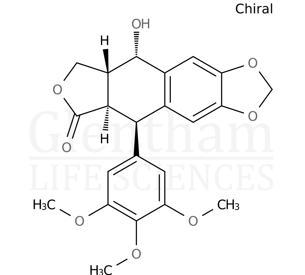 (-)-Epipodophyllotoxin Structure