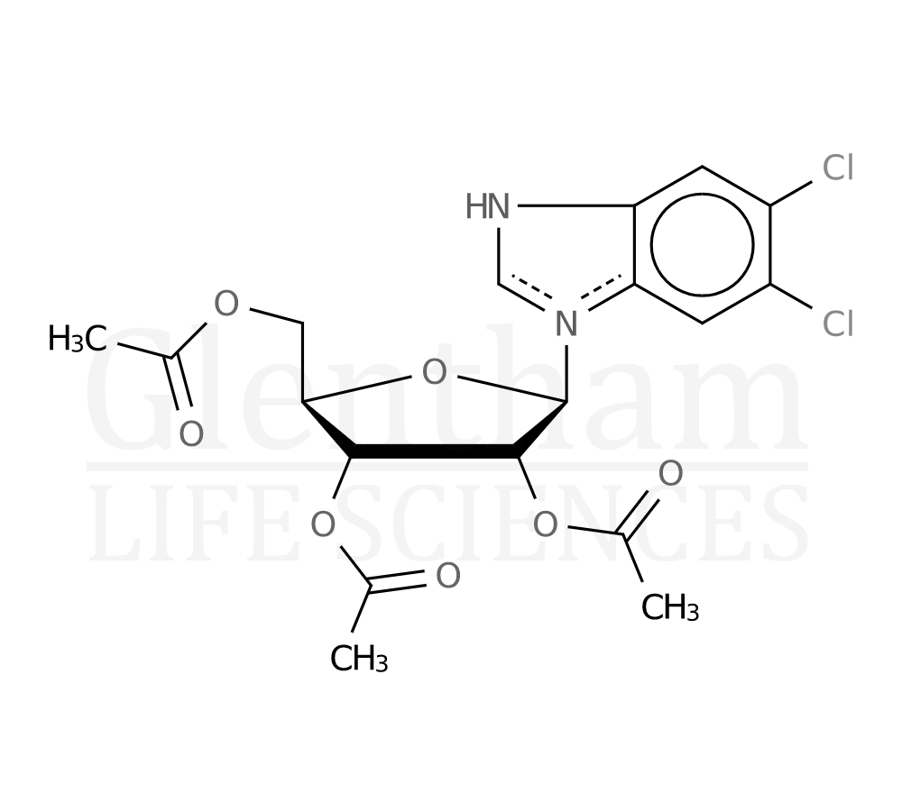 5,6-Dichloropurine-1-(2,3,5-tri-O-acetyl-b-D-ribofuanosyl)-1H-benzimidazole Structure