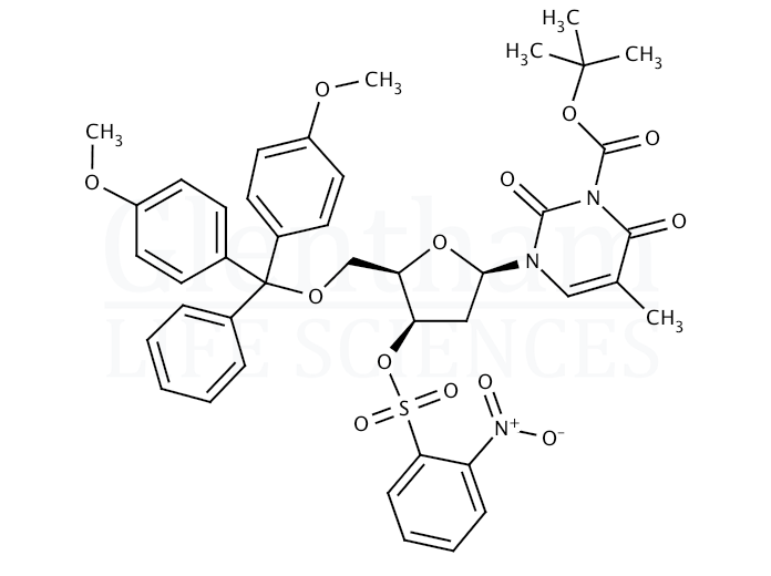 Structure for 3-N-Boc-5''-O-DMT-3''-O-nosylthymidine