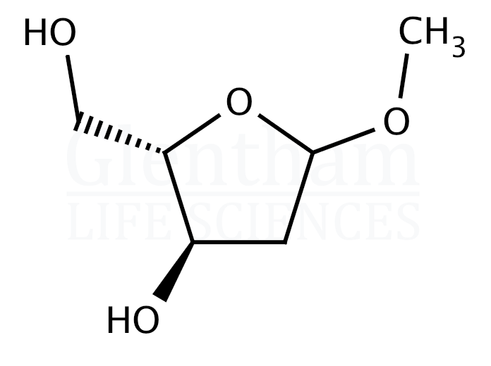 Methyl 2-deoxy-L-ribofuranoside Structure