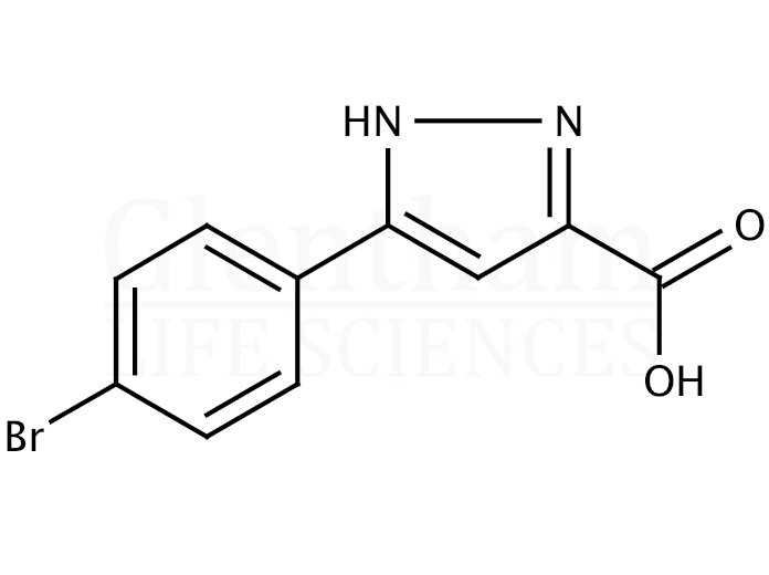 3-(4-Bromophenyl)-1H-pyrazole-5-carboxylic acid  Structure