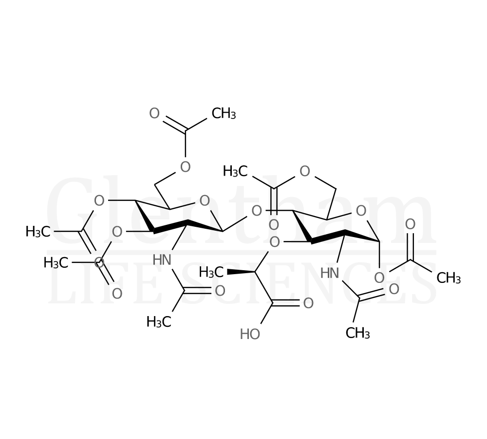 Structure for 2-Acetamido-2-deoxy-4-O-(2-acetamido-2-deoxy-b-D-glucopyranosyl)-1,6-di-O-acetyl-a-D-muramic acid