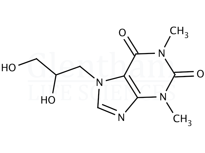 Diprophylline (7-(2,3-Dihydroxypropyl)theophylline) Structure