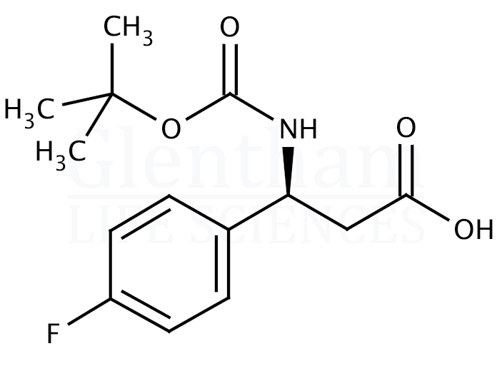 Structure for (S)-Boc-4-fluoro-β-Phe-OH    (479064-88-5)